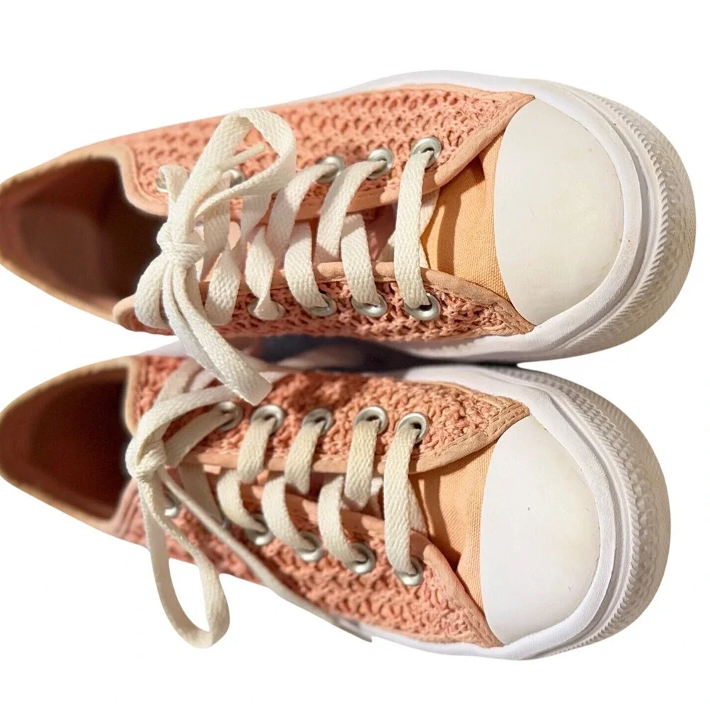 Converse Chuck Taylor All Star Move Peach Crochet Platform Sneakers A08740C 4.5Y